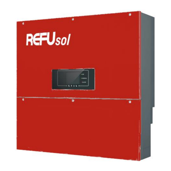 REFU REFUsol 20K-2T Instructions For Setting Up