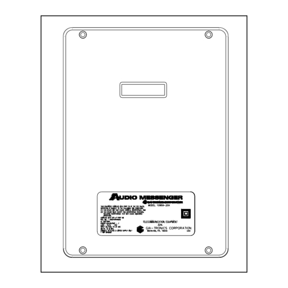 Hubbell GAI-Tronics 10959-203 Instructions Manual