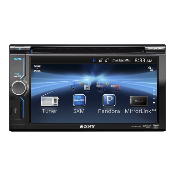 Sony XAV-601BT Installation/Connections