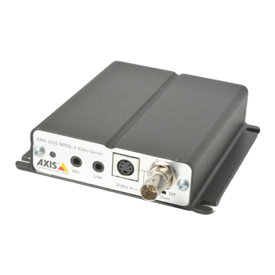 Axis 250S MPEG-2 User Manual
