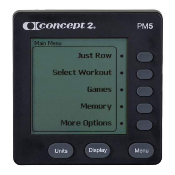 concept 2 PM5 Quick Start Manual