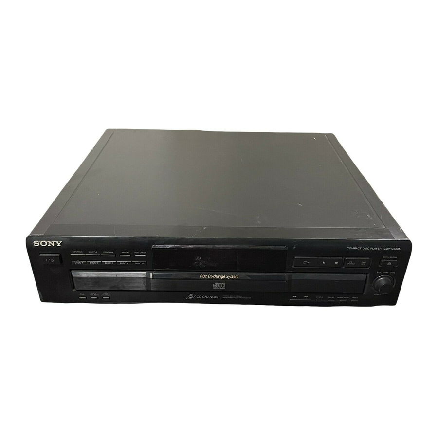Sony CDP-CE235 - Compact Disc Changer Manuals