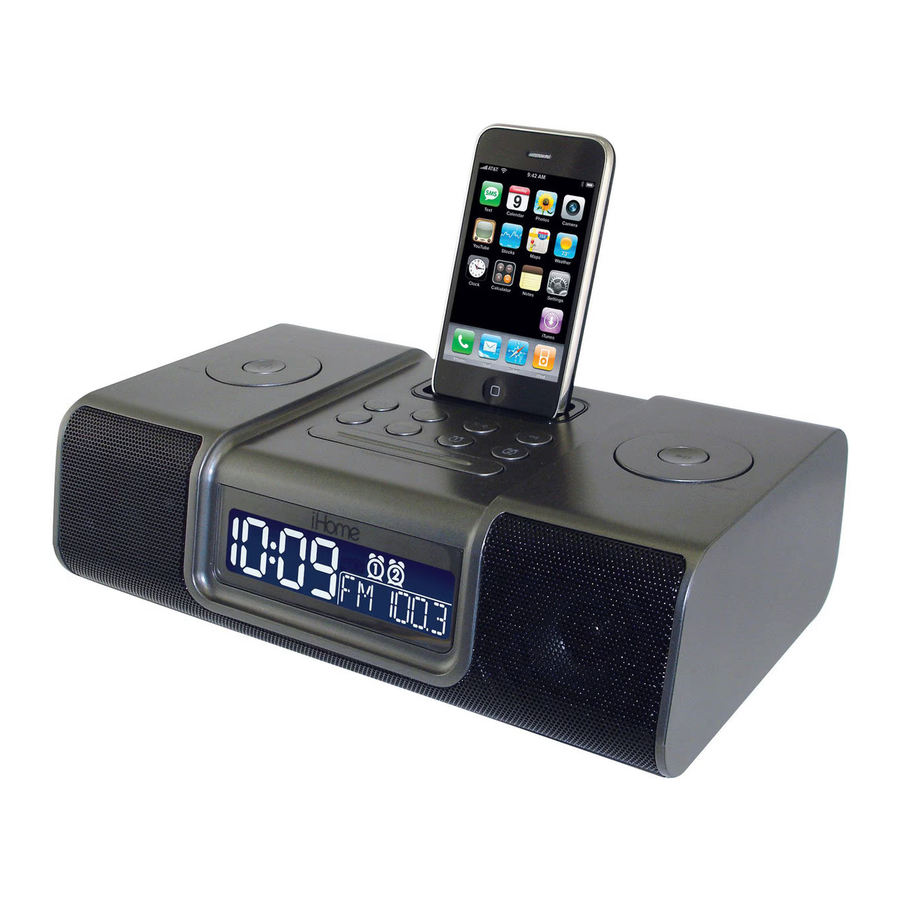iHome iP9 - Home System for iPhone or iPod Manual