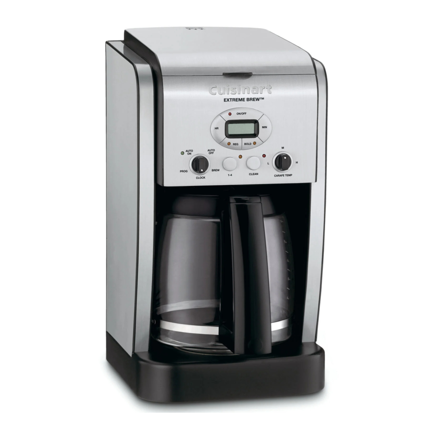 Cuisinart DCC-2650 Series - Extreme Brew 12 Cup Programmable Coffeemaker Manual