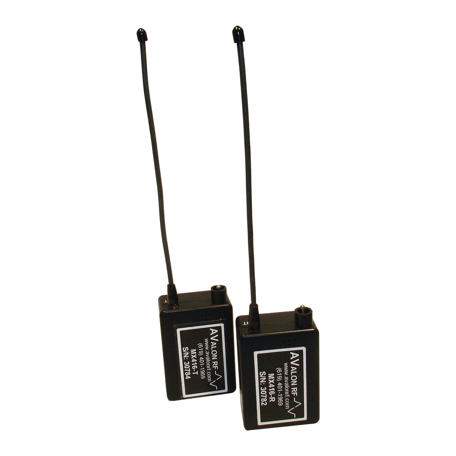 User Manuals: Avalon RF MX416 Digital Microphone