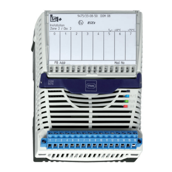 Stahl 9475/33-08 0 Series Operating Instructions Manual