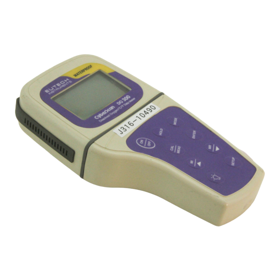 EUTECH INSTRUMENTS CYBERSCAN DO 300 DISSOLVED OXYGEN PORTABLE METER Manuel D'instructions
