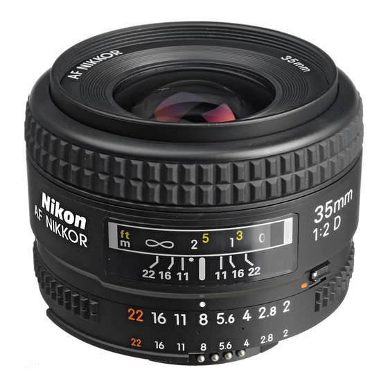 Nikon AF Nikkor 35mm f/2D User Manual