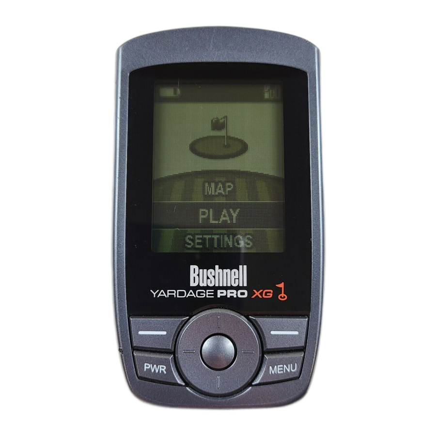 Bushnell Yardage Pro XG - Golf GPS Device Manual