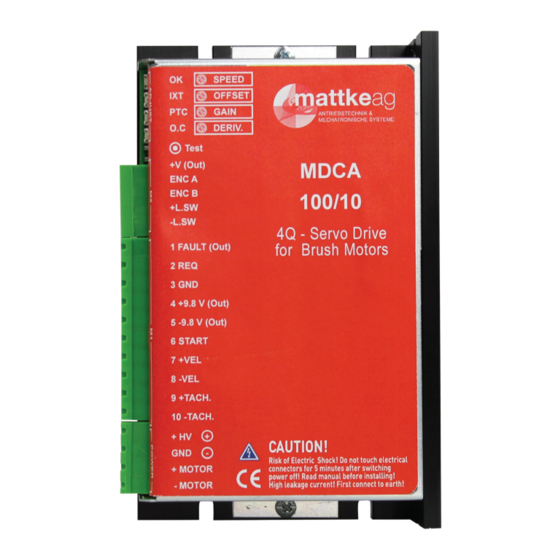 mattke MDCA Series Manual