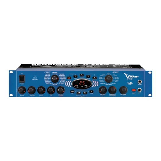Behringer Bass V-Amp Pro Manuals
