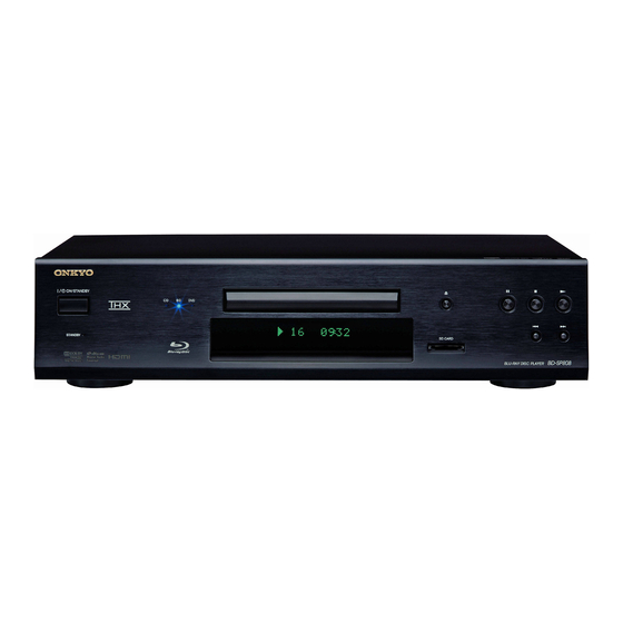 Onkyo BD-SP808 Instruction Manual