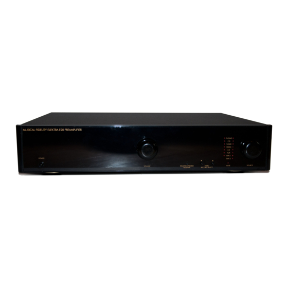 Musical Fidelity Electra E20 Instructions For Use Manual