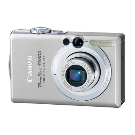 CANON POWERSHOT SD600 USER MANUAL Pdf Download | ManualsLib