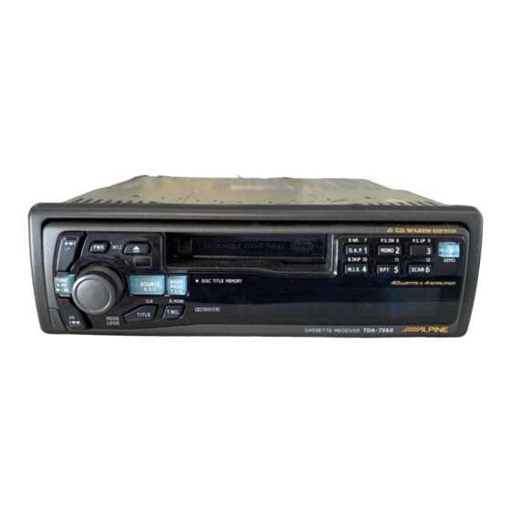 Alpine TDA-7563 Owner's Manual