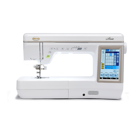 Baby Lock Aria Quilting & Sewing Machine Quick Manual