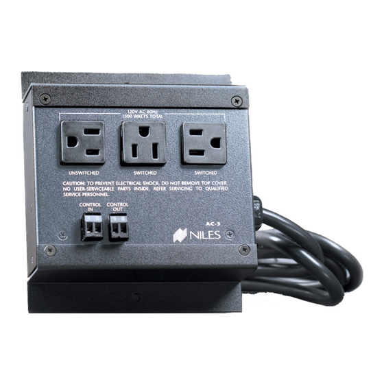 Niles Voltage Activated AC Outlet AC-3 Operating Instructions