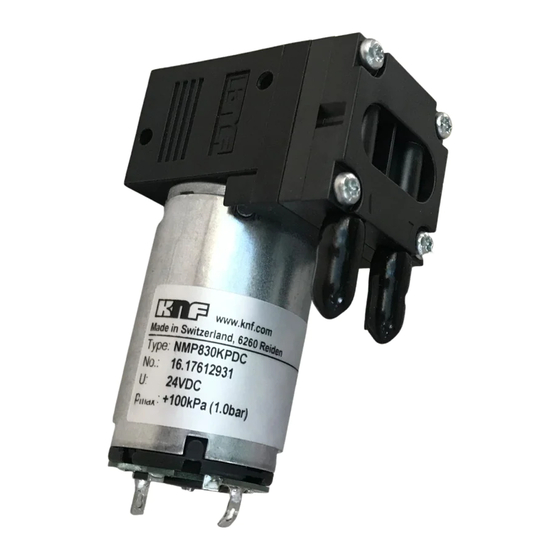 KNF NMP830KPDC HP Operating And Installation Instructions