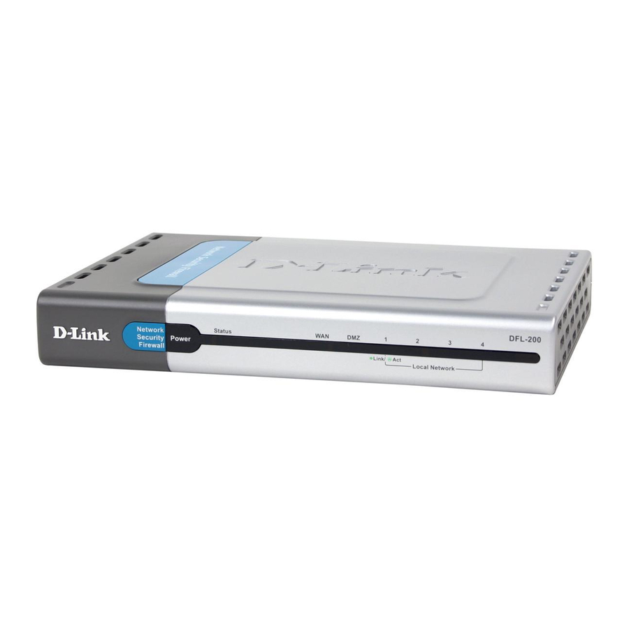 D-link DFL-200 - Security Appliance Manuals