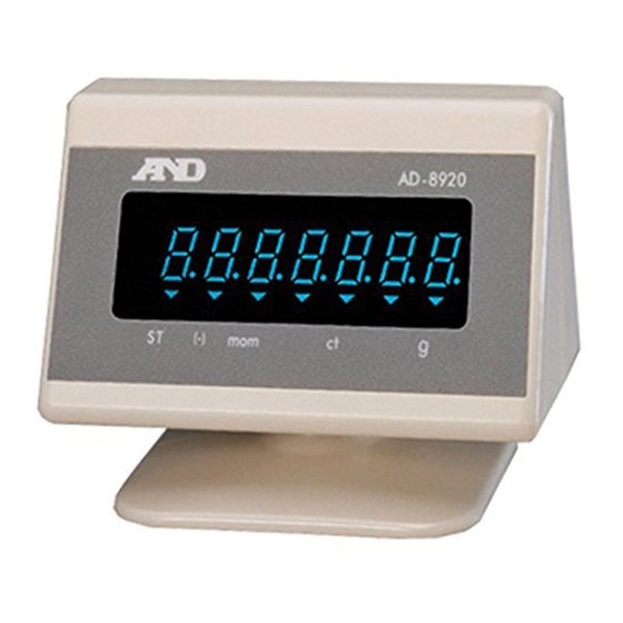 A&D AD-8920 Instruction Manual