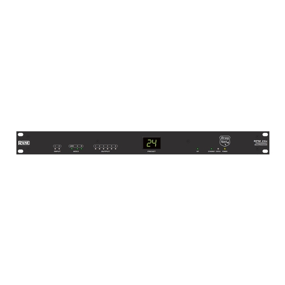 Rane RPM 26z Quick Start Manual