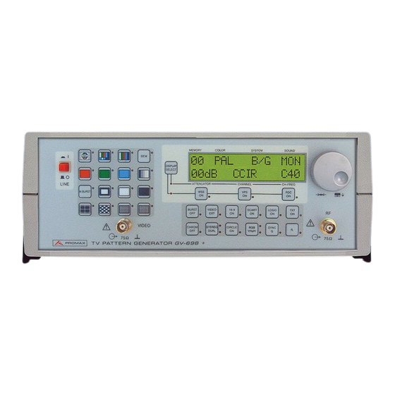 Promax GV-698 Plus Manual
