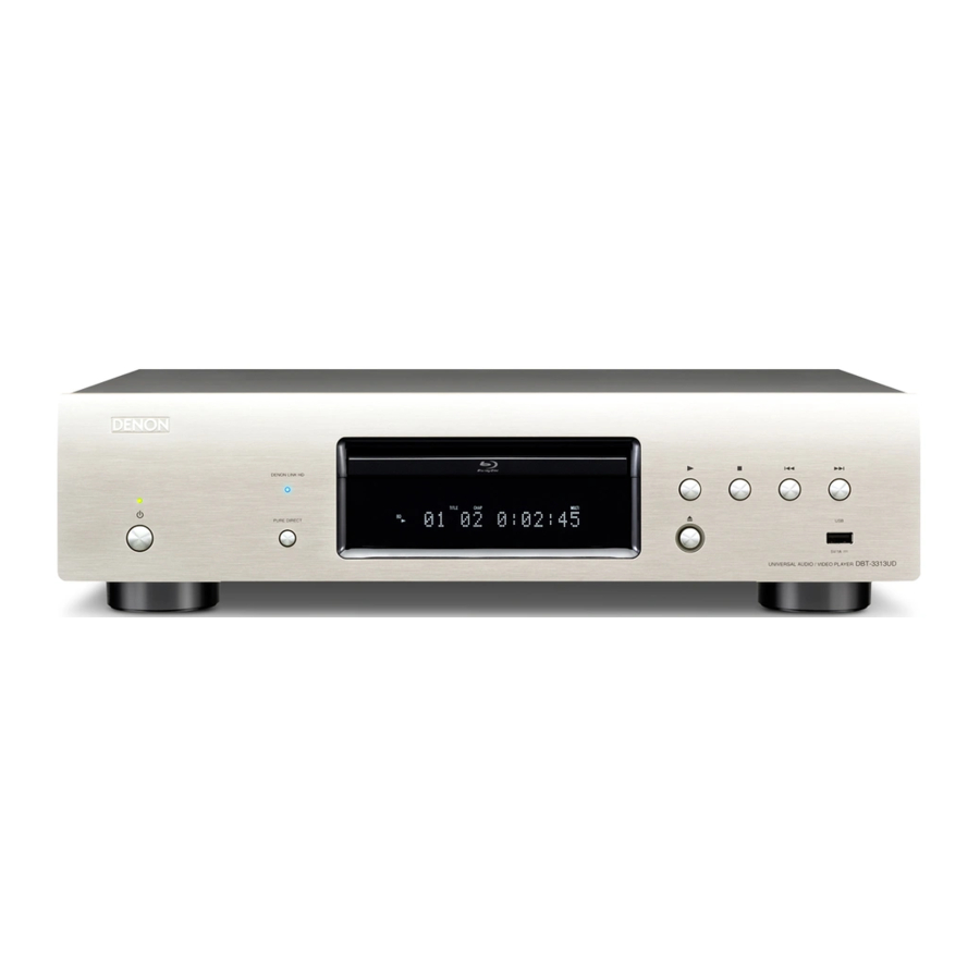 Denon DBT-3313UD - UNIVERSAL AUDIO/VIDEO PLAYER Quick Start Guide