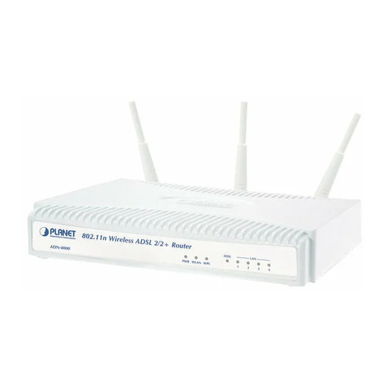 PLANET 802.11N WIRELESS ADSL 2/2+ ROUTER ADN-4000 QUICK INSTALLATION ...