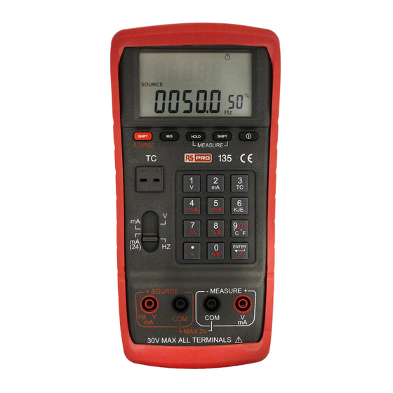 RS PRO RS-135 Instruction Manual
