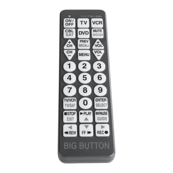 User Manuals: bp Big Button BW-1220-US Remote Control