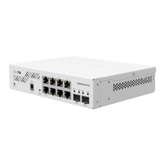 MikroTik CSS610-8G-2S+IN Quick Manual