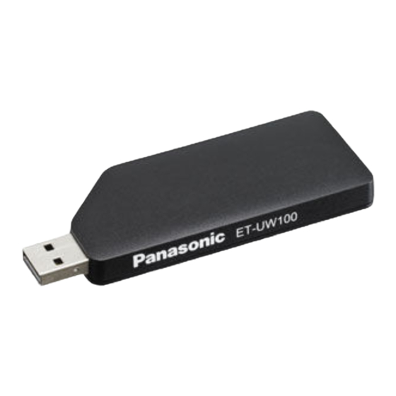Panasonic ET-UW100 Specifications