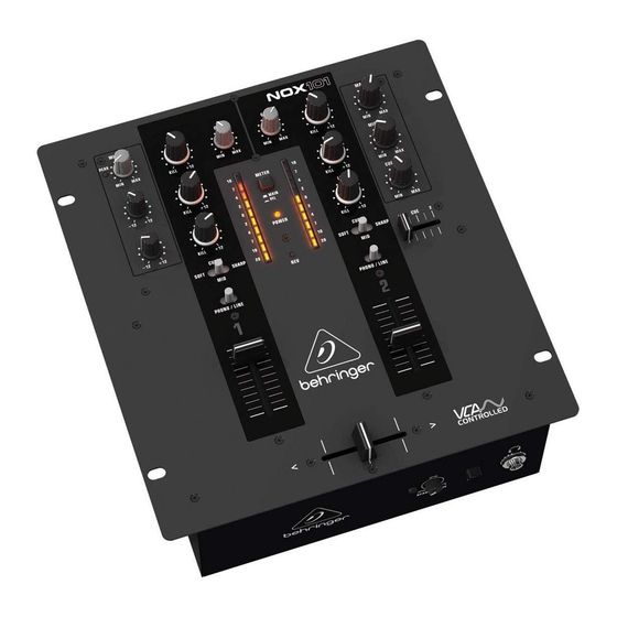 Behringer PRO MIXER NOX101 Quick Start Manual