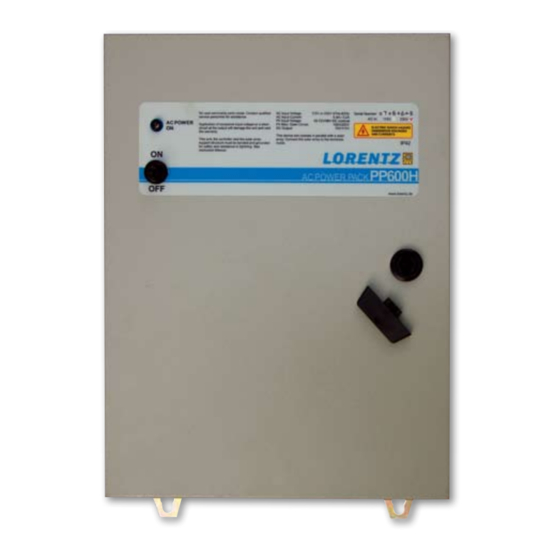 Lorentz PP600H Manual