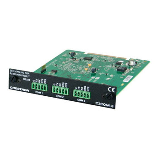 Crestron C3COM-3 Installation Manual
