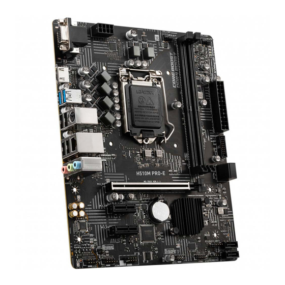 MSI H510M PRO-E Manual