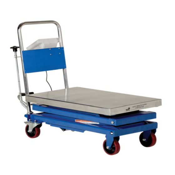 Vestil CART-1000-SCL Instruction Manual