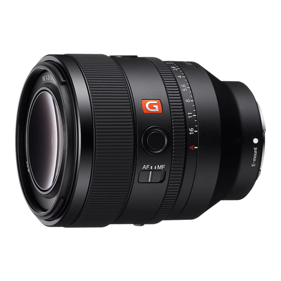 Sony FE 50mm F1.2 GM Operating Instructions Manual