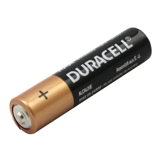 Duracell CopperTop MN2400 Specification Sheet