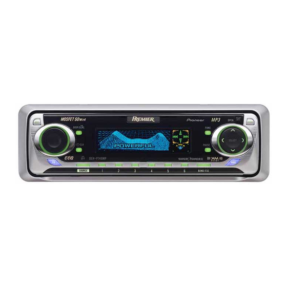 Pioneer Premier DEH-P740MP Installation Manual