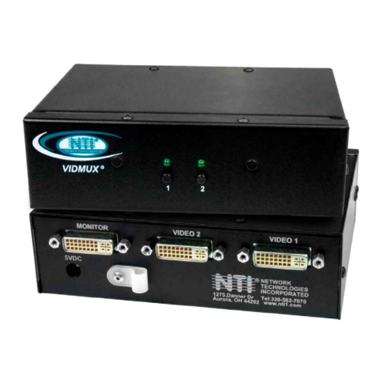 Network Technologies SE-DVI-2 Installation And Operation Manual