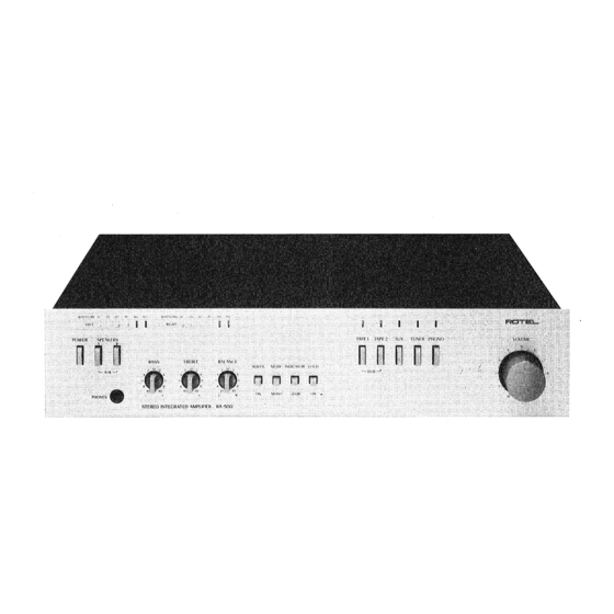 Rotel RA-500 Owner's Manual