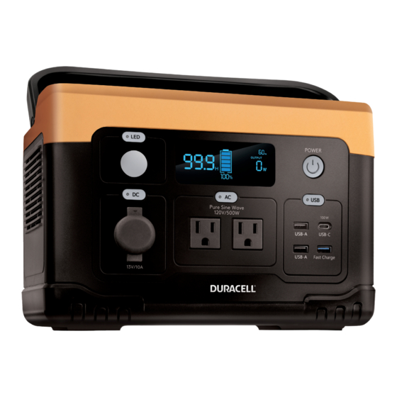 Duracell POWER 500 Portable Station Manuals