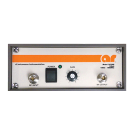 User Manuals: AR 1U1000 Broadband Amplifier
