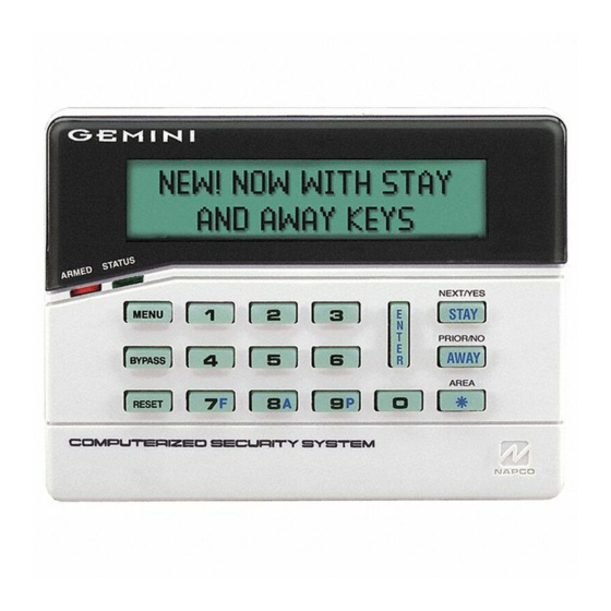 NAPCO Gemini GEM-P816 Programming Instructions Manual