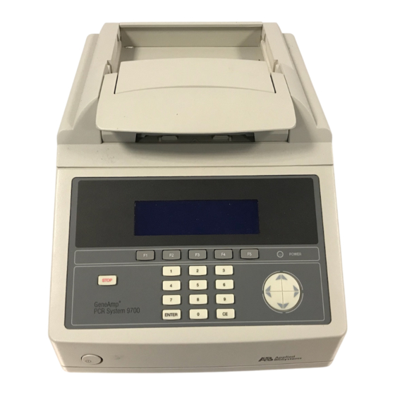 Applied Biosystems GeneAmp PCR System 9700 User Manual