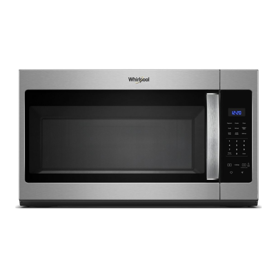 Whirlpool WMH31017HS - 1.7 cu. ft. Microwave Hood Combination with Electronic Touch Controls Manual