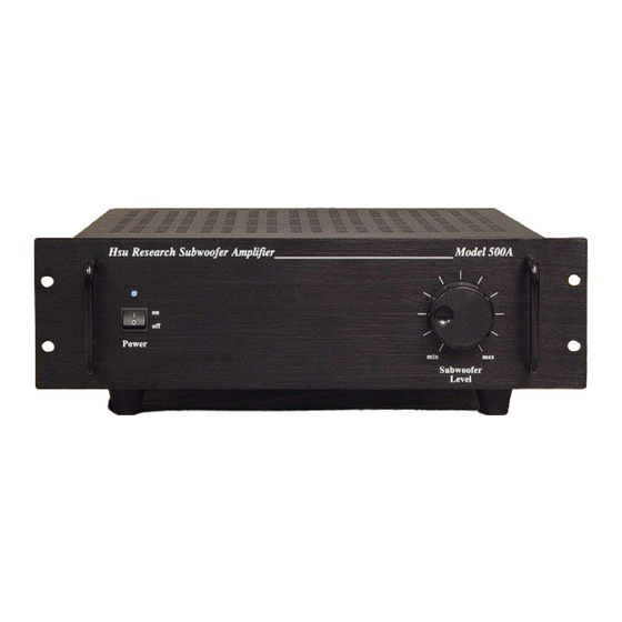 HSU 500A Instruction Manual