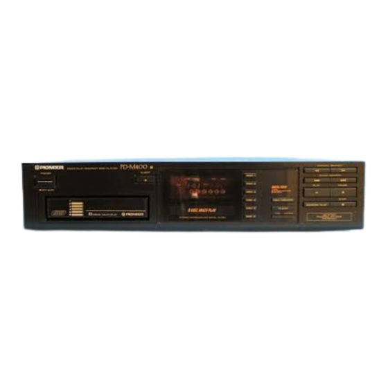 Pioneer PD-M400 Operating Instructions Manual