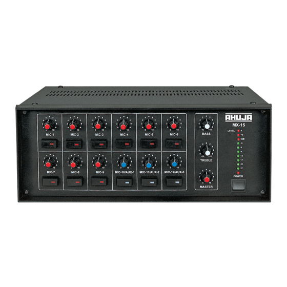 Ahuja MX-15 Operation Manual